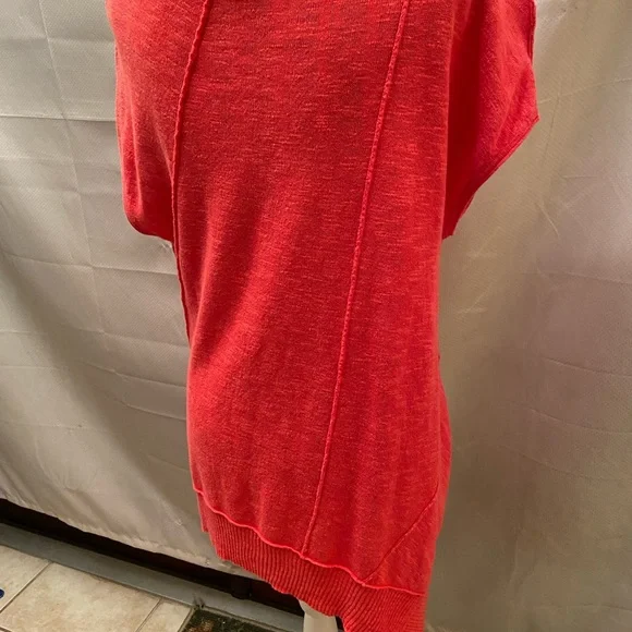Eileen Fisher sleeveless melon orange Tunic top with asymmetrical hem size med - Picture 5 of 11